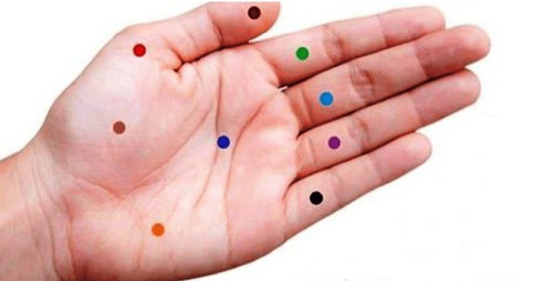 punkty na dłoniach