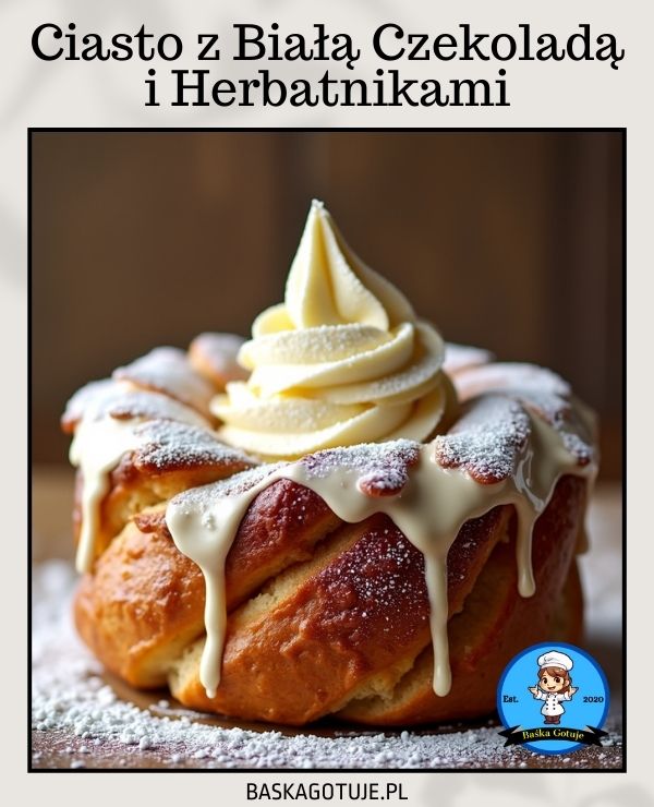 Ciasto z Białą Czekoladą i Herbatnikami