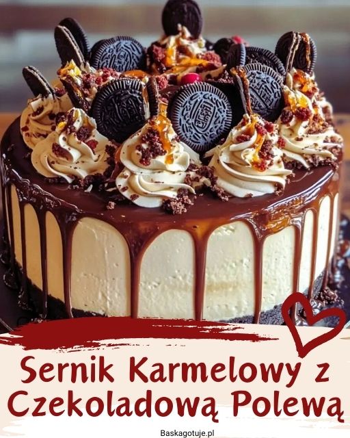 Sernik Karmelowy z Czekoladową Polewą