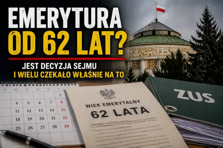 Emerytura od 62 lat dla wszystkich? Jest decyzja Sejmu i wielu czekało właśnie na to
