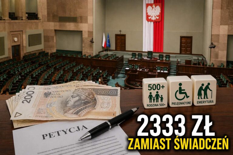 2333 zł dla każdego zamiast świadczeń? Sejmowa komisja podjęła decyzję w sprawie petycji