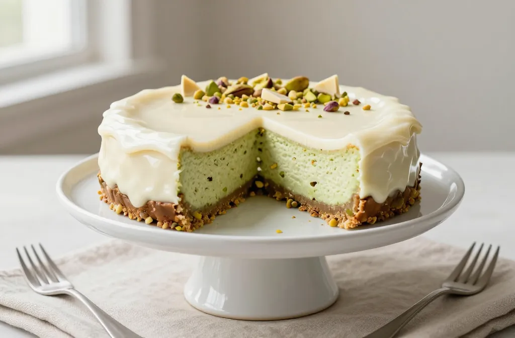 Sernik Pistacjowy Z Białą Czekoladą KtóRy Robi Efekt Wow