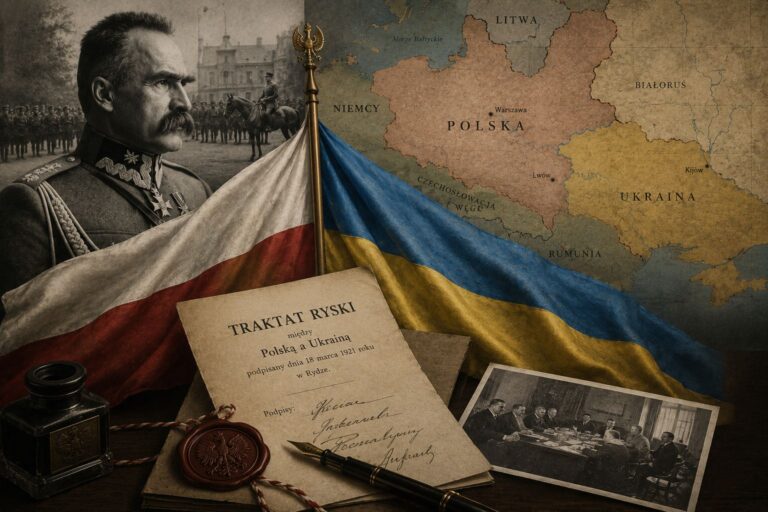 Symboliczna mapa historyczna Polski i Ukrainy