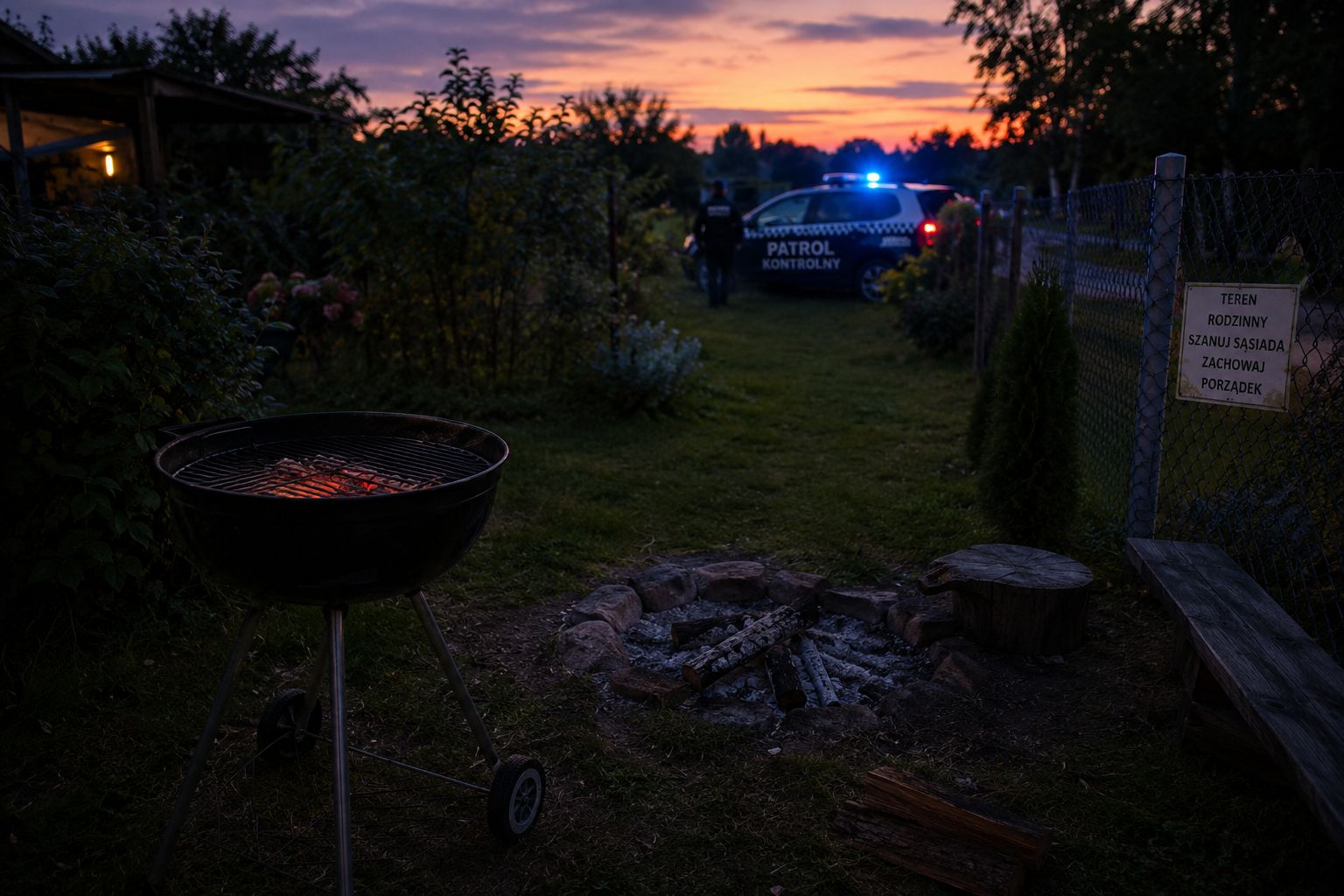 Grill i wygaszone ognisko na działce