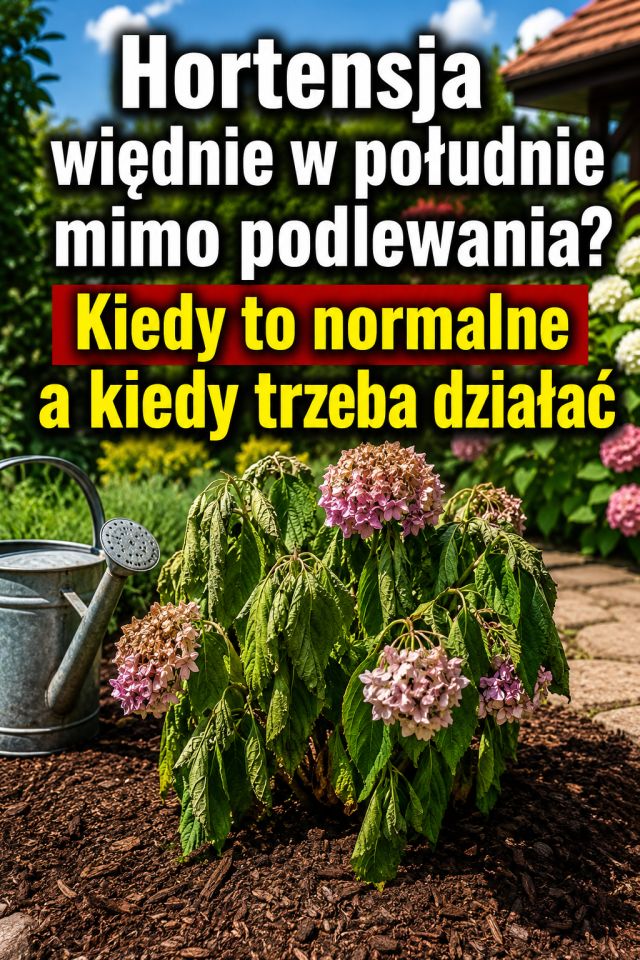 Hortensja więdnie w południe mimo podlewania? Kiedy to normalne a kiedy trzeba działać