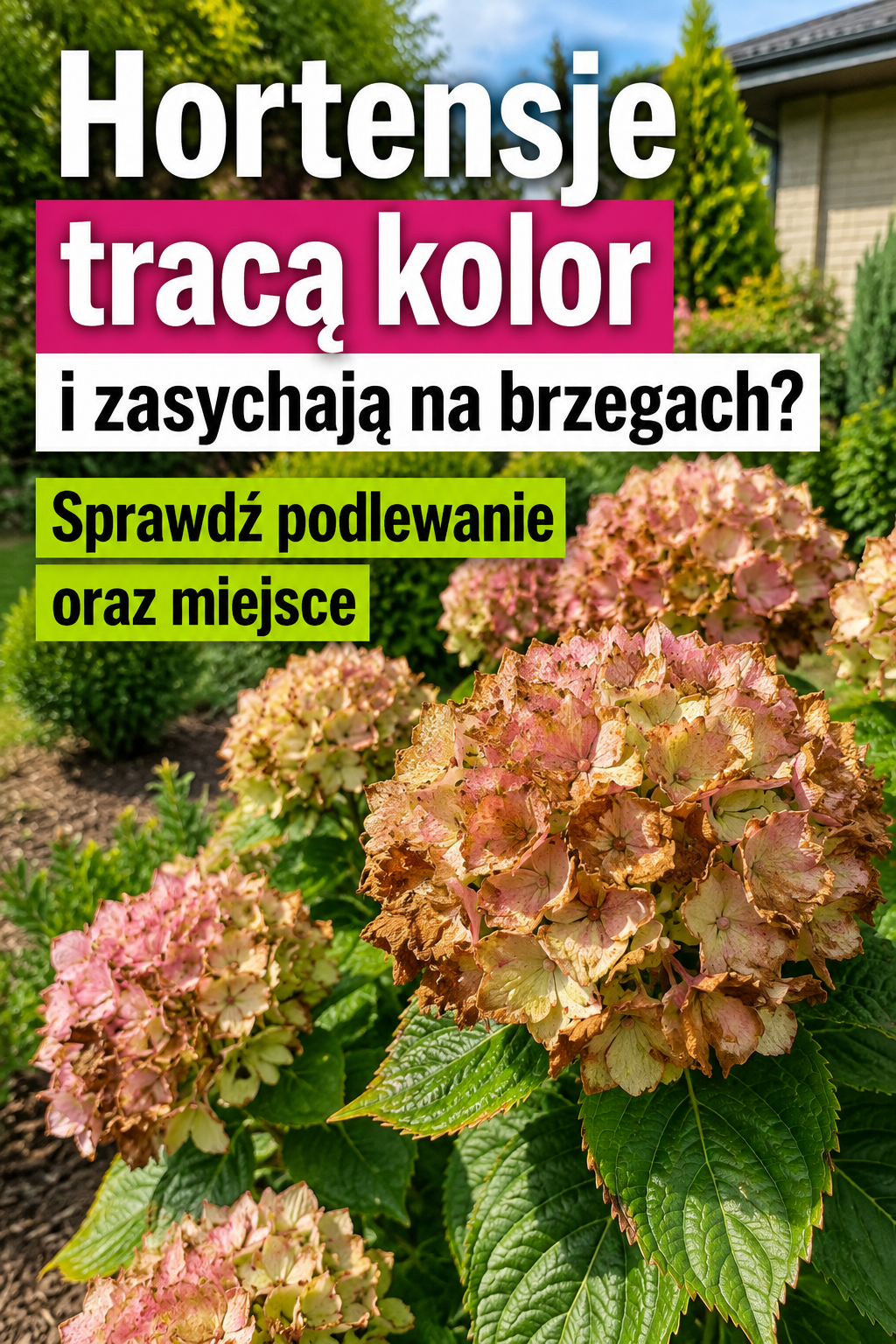 Hortensje tracą kolor i zasychają na brzegach? Sprawdź podlewanie oraz miejsce