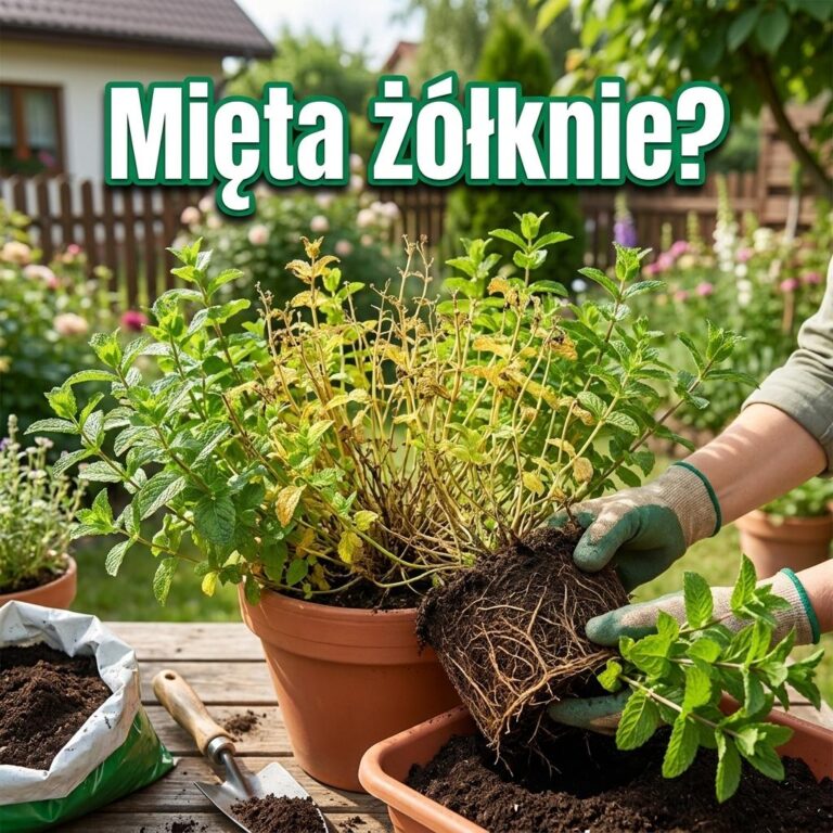 Mięta żółknie od środka doniczki? To znak że potrzebuje odmłodzenia