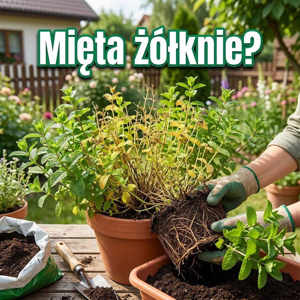 Mięta żółknie od środka doniczki? To znak że potrzebuje odmłodzenia
