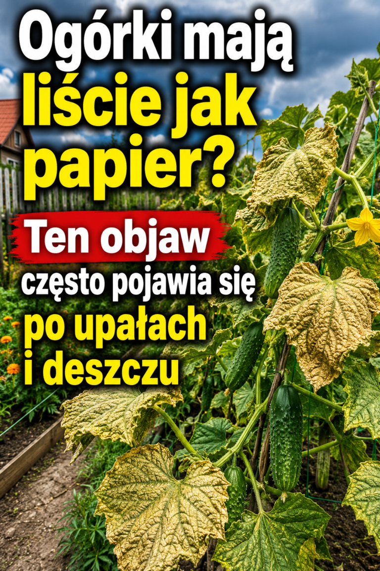 Ogórki mają liście jak papier? Ten objaw często pojawia się po upałach i deszczu
