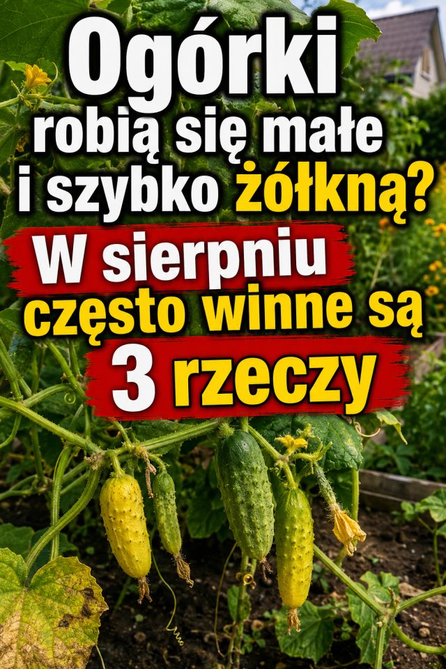 Ogórki robią się małe i szybko żółkną? W sierpniu często winne są 3 rzeczy