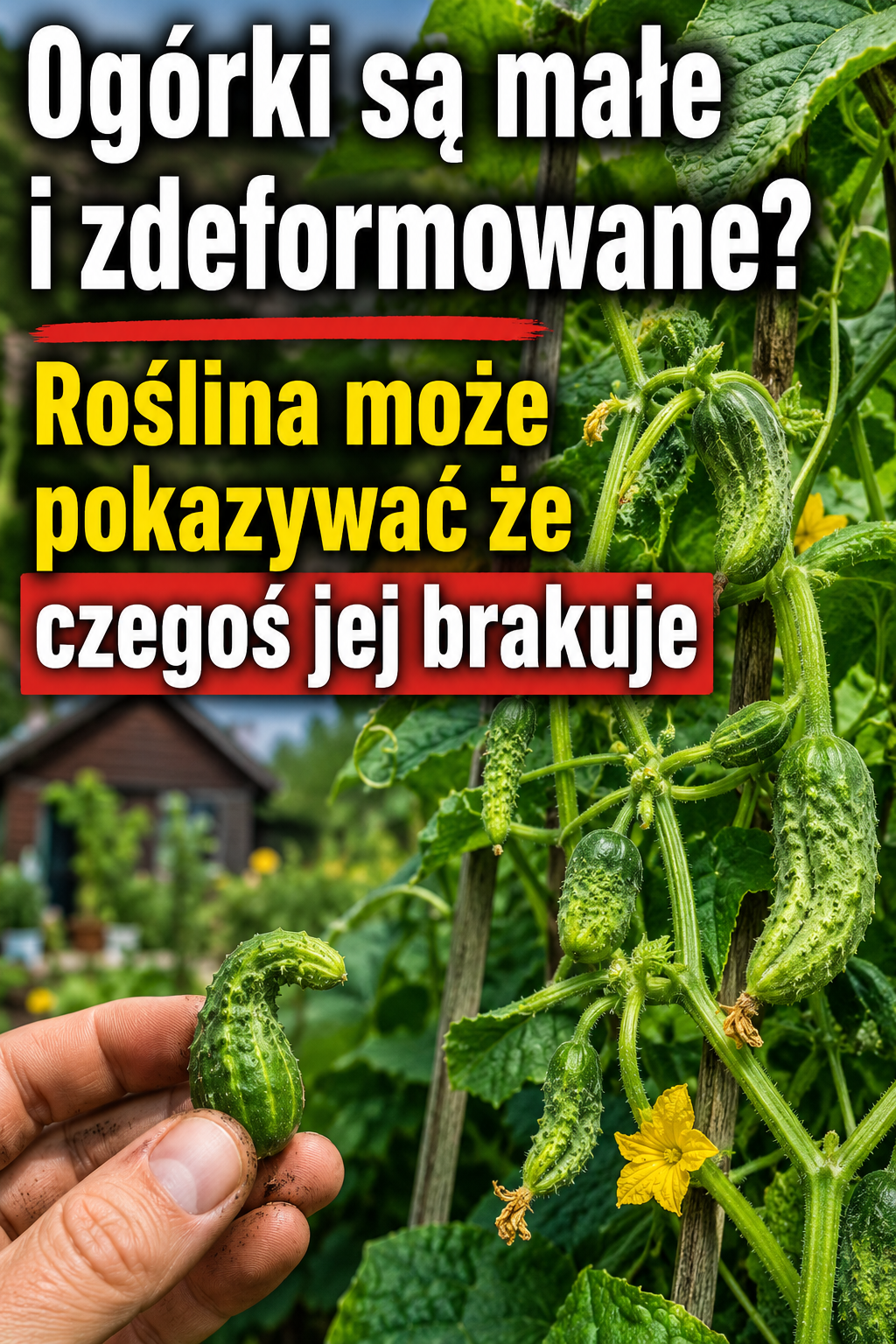 Ogórki są małe i zdeformowane? Roślina może pokazywać że czegoś jej brakuje