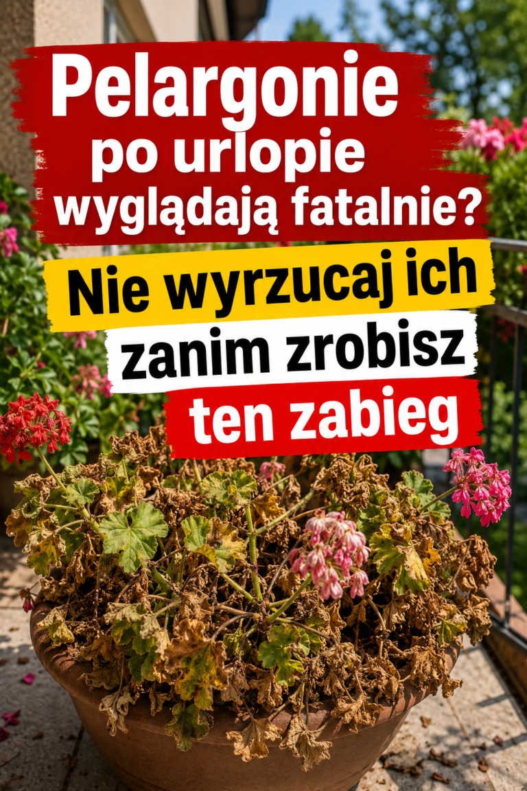 Pelargonie po urlopie wyglądają fatalnie? Nie wyrzucaj ich zanim zrobisz ten zabieg