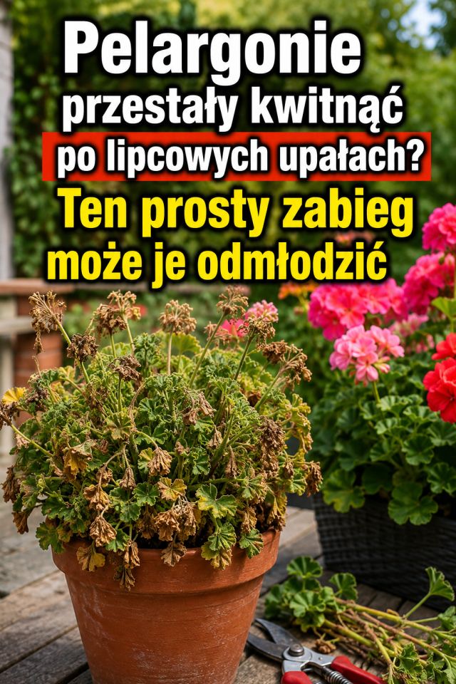 Pelargonie przestały kwitnąć po lipcowych upałach? Ten prosty zabieg może je odmłodzić