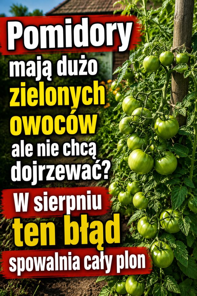Pomidory mają dużo zielonych owoców ale nie chcą dojrzewać? W sierpniu ten błąd spowalnia cały plon