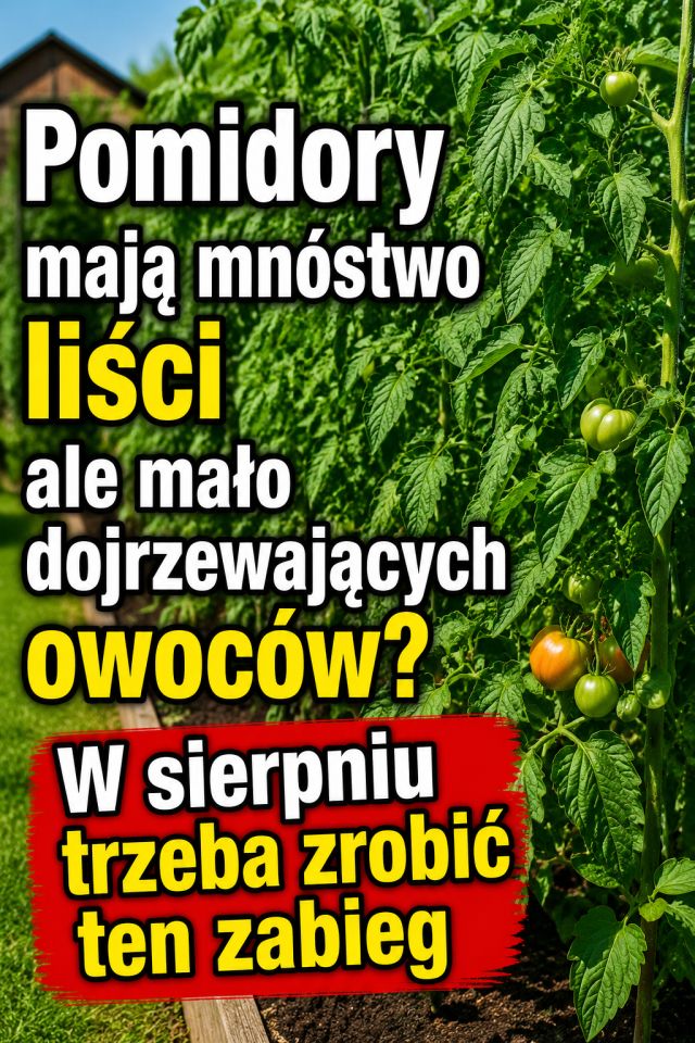 Pomidory mają mnóstwo liści ale mało dojrzewających owoców? W sierpniu trzeba zrobić ten zabieg