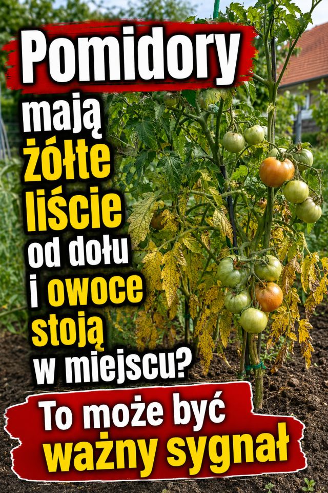 Pomidory mają żółte liście od dołu i owoce stoją w miejscu? To może być ważny sygnał