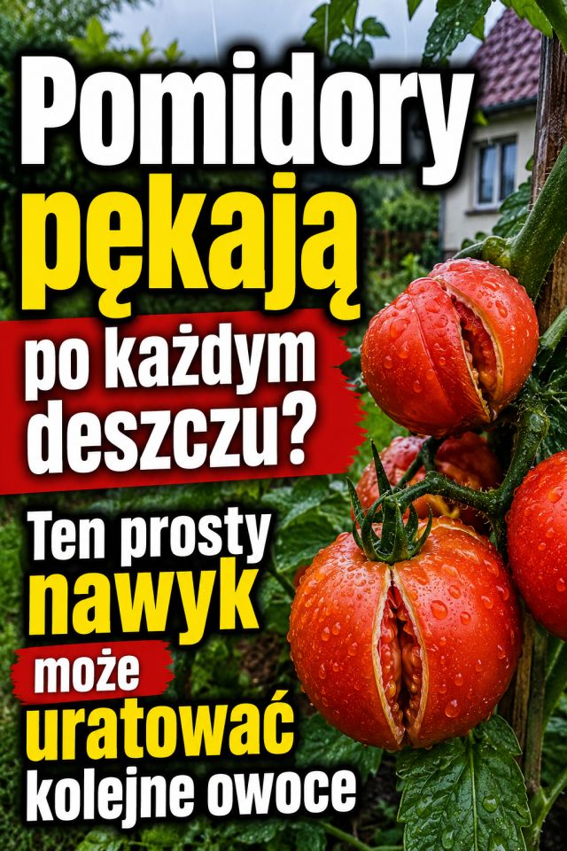 Pomidory pękają po każdym deszczu? Ten prosty nawyk może uratować kolejne owoce