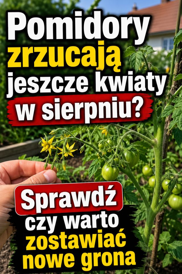 Pomidory zrzucają jeszcze kwiaty w sierpniu? Sprawdź czy warto zostawiać nowe grona