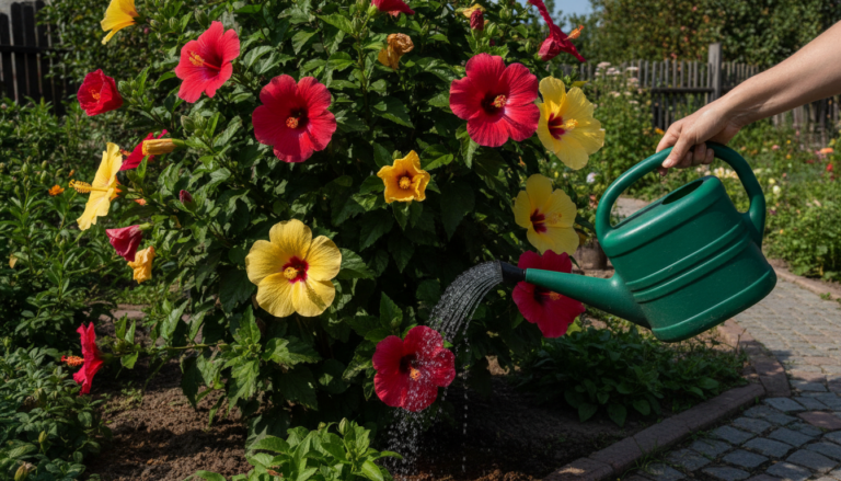Żeliwiec (hibiskus ogrodowy) – pielęgnacja w lipcu