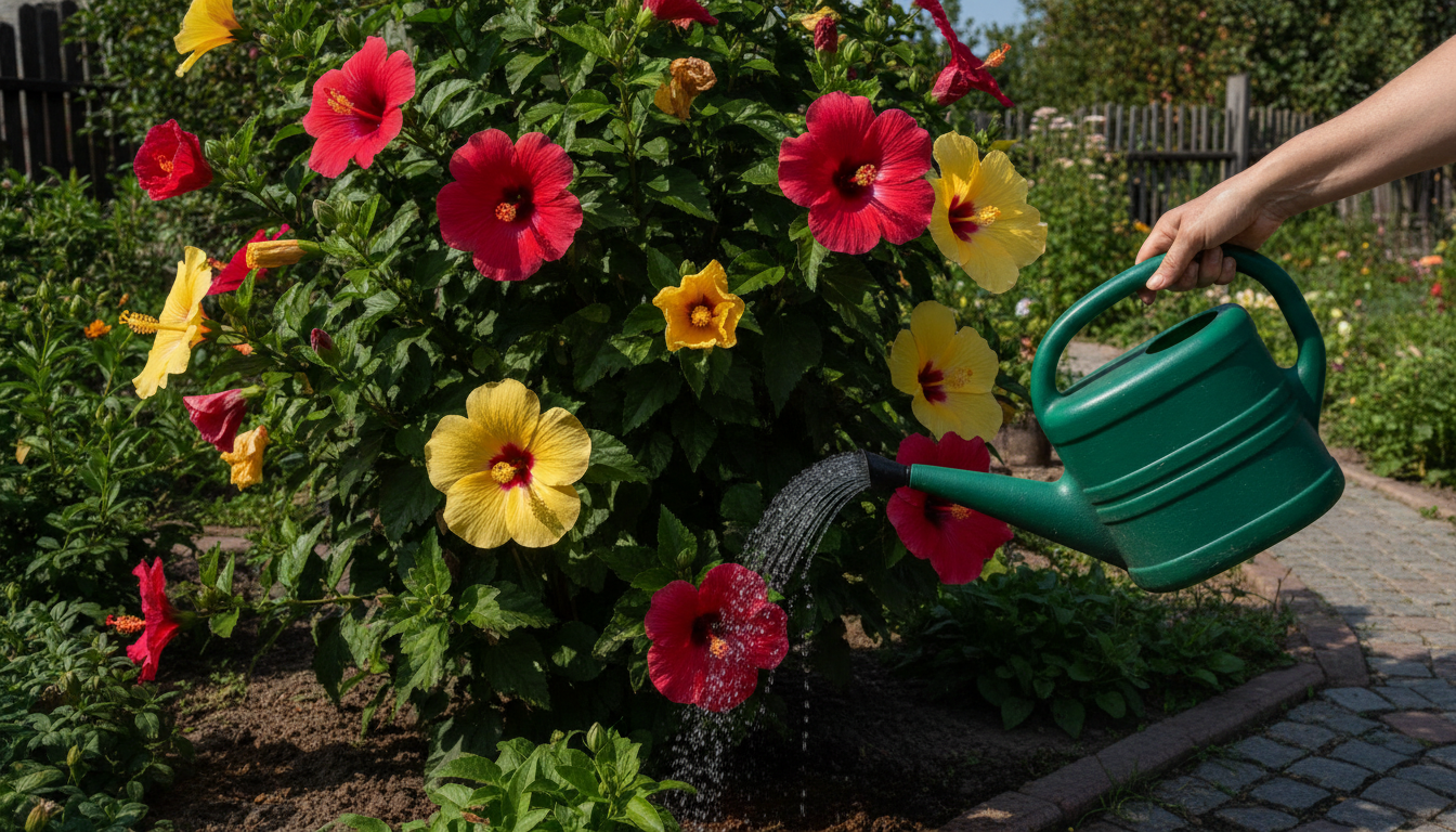 Żeliwiec (hibiskus ogrodowy) – pielęgnacja w lipcu