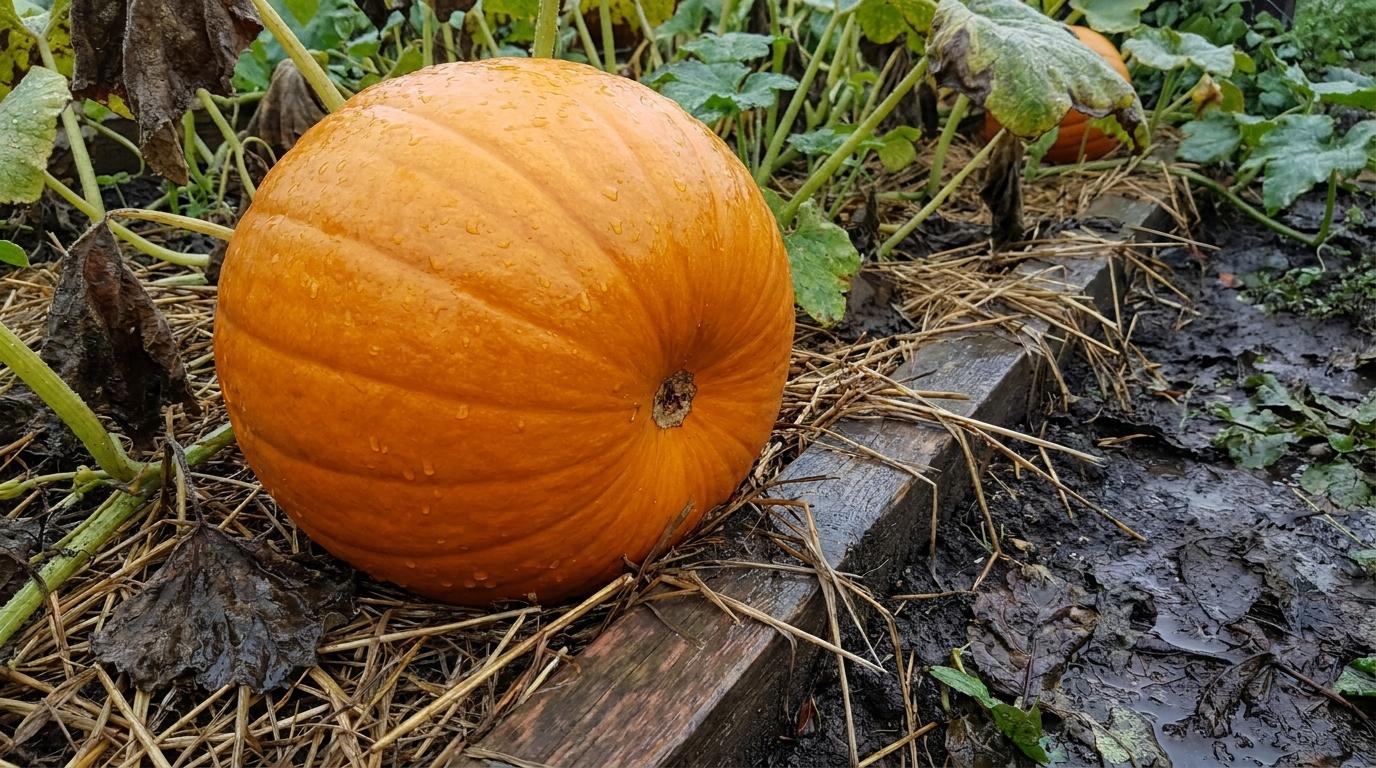 Dynia leży na mokrej ziemi? Ten prosty podkład może uratować owoce przed gniciem