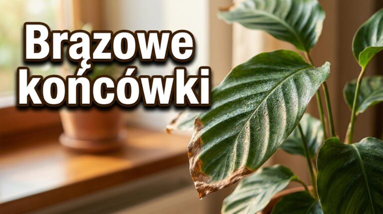 Skrzydłokwiat ma brązowe końcówki mimo zraszania? Problem może być w wodzie