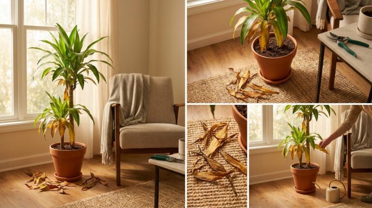 Dracena gubi dolne liście po upałach? Nie zawsze oznacza to chorobę